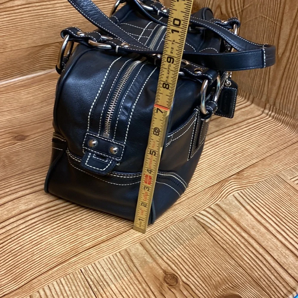 Coach vintage Black Leather Soho barrel Satchel EUC 9.9/10 carryall 💯🔥🗽🔥🔥🔥_12
